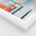 Plakat w ramie 50x70 - Letnia Idylla - plaża, domek na plaży - rama biała