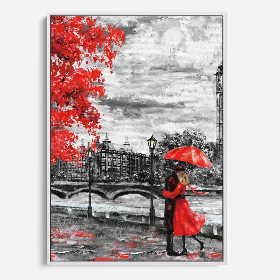 Obraz w ramie 70x100 - Big Ben w Londynie - londyn, big ben - rama biała