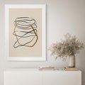 Plakat w ramie 40x50 - Bezczasowe Kontury - abstrakcyjne linie, zaplątane - rama biała