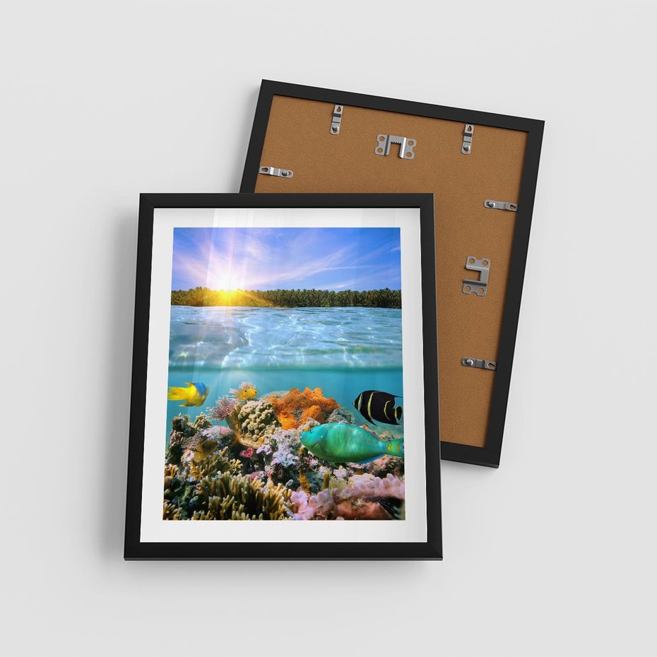 Plakat w ramie 40x50 - Rafa Koralowa - Podwodne Cuda - rafa, koralowa - rama czarna