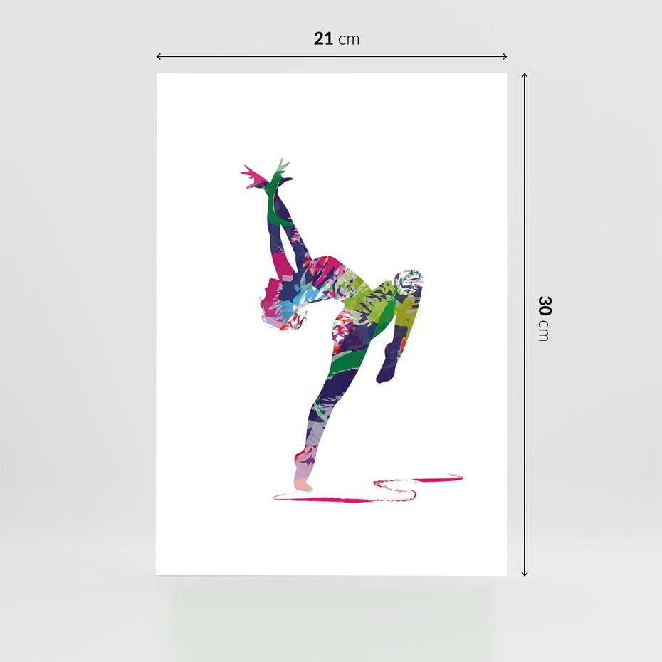 Plakat bez ramy 21x30 - Taniec w akwareli - taniec, akwarela