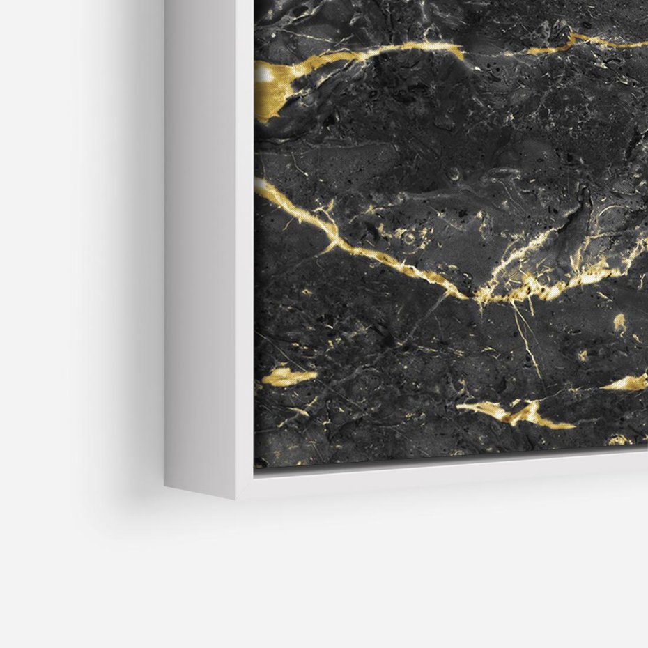 Obraz w ramie 70x50 - Egzotyczny Blask - marmur, złoto - rama biała