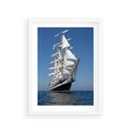 Plakat w ramie 30x40 - Podróż na Żaglowcu Przygody - żaglowiec, podróż - rama biała