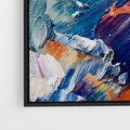 Obraz w ramie 50x70 - Rytmy ukrytych pragnień - chaos i abstrakcja, plamy koloru - rama czarna
