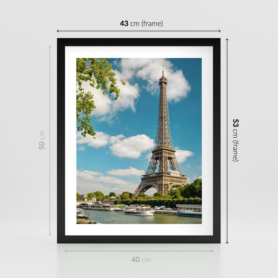 Plakat w ramie 40x50 - Paryż Eiffla - Paryż, Eiffla - rama czarna