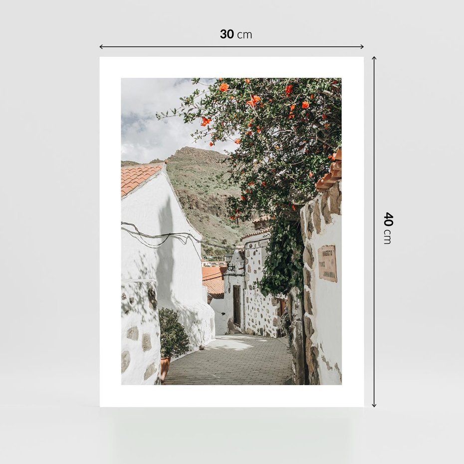 Plakat bez ramy 30x40 - Południe Europy - śródziemnomorski krajobraz, uliczka we włoszech