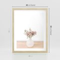 Plakat w ramie 40x50 - Kwiaty w Minimalistycznym Wazonie - kwiaty, wazon - rama drewno