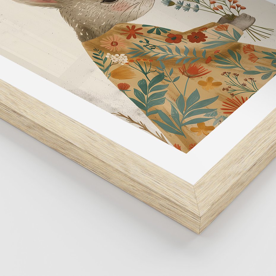 Zestaw obrazy w ramie 30x40 galeria - dla, dzieci, króliki, dziewczynka - rama drewno