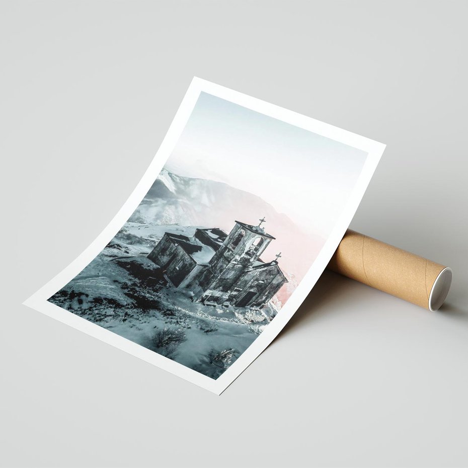 Plakat bez ramy 30x40 - Stary Kościół w Górach - stary kościół, ruiny