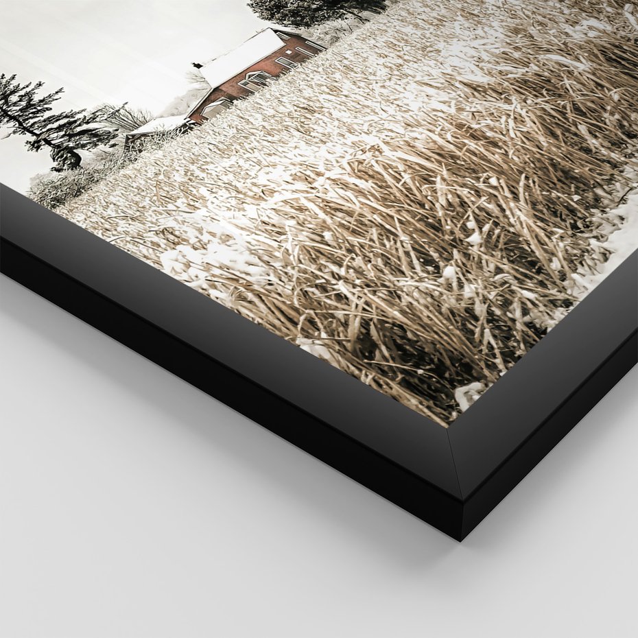 Zestaw obrazy w ramie 40x50 galeria - Rustykalny, tryptyk, klamka, kłódka, domek - rama czarna