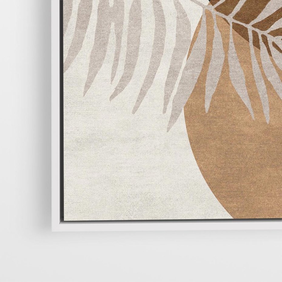 Obraz w ramie 120x80 - Kompozycje ukrytych myśli - symetria, dwa koła po środku - rama biała