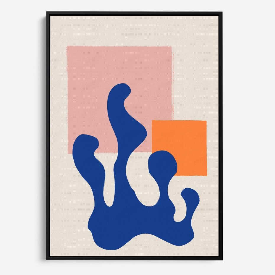 Obraz w ramie 50x70 - Bezgraniczna Galeria Plam - abstrakcja, nowoczesny plakat - rama czarna