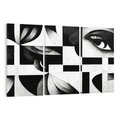 Obraz na płótnie 120x80 - Harmonia świateł i cieni - abstrakcja czarno biała, geometria