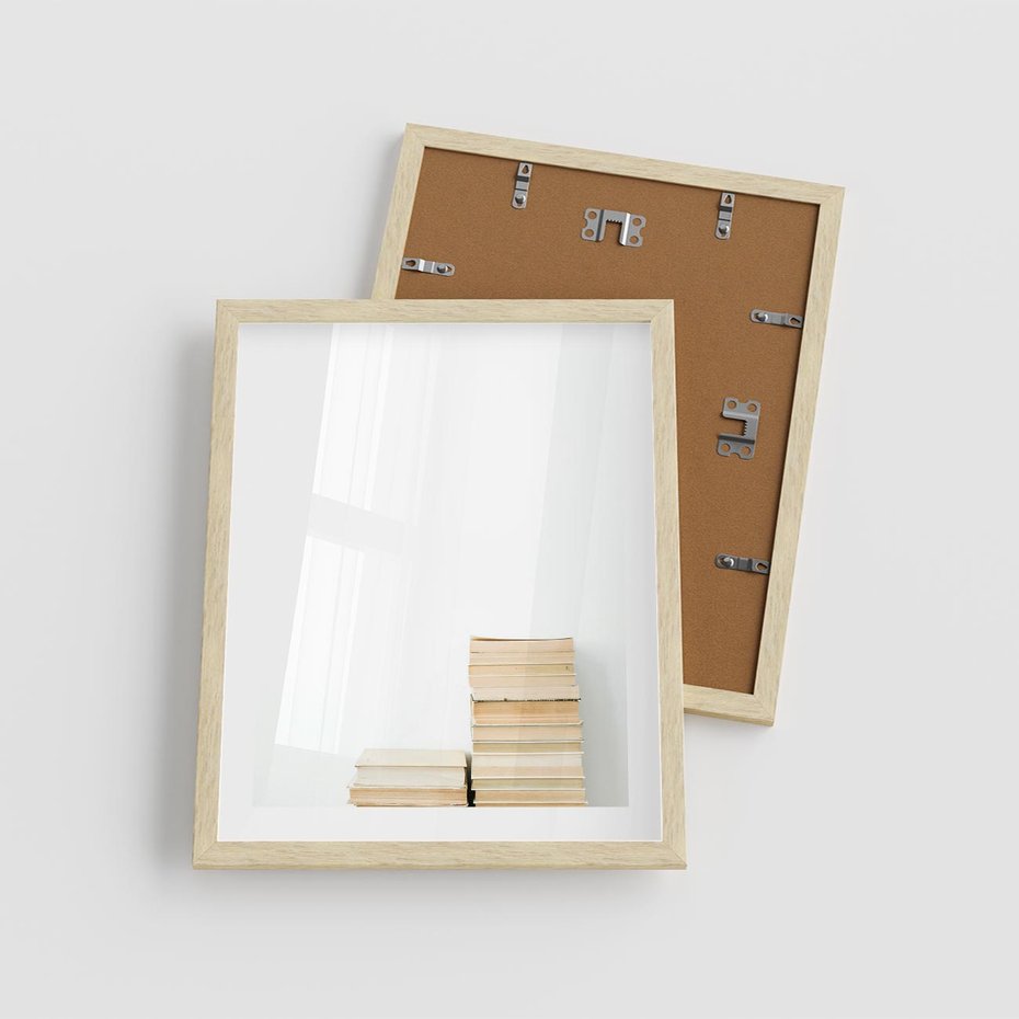 Plakat w ramie 40x50 - Estetyka Literatury - stos książek, minimalistyczna kompozycja - rama drewno