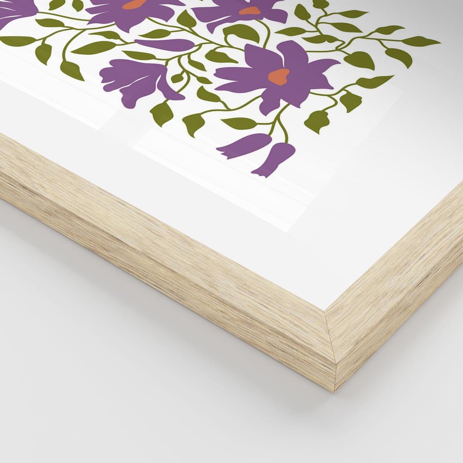 Plakat w ramie 30x40 - Rozmyte Granice - kwiaty, kompozycja - rama drewno