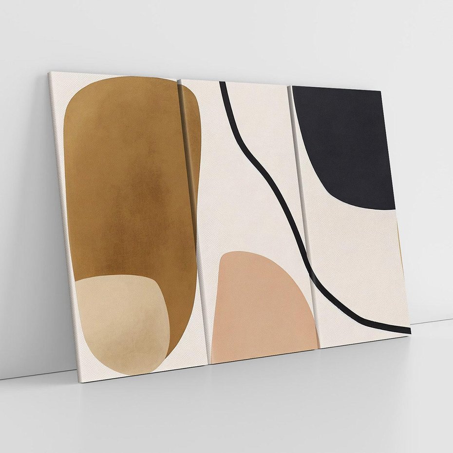 Obraz na płótnie 120x80 - Harmonia chaosu i porządku - abstrakcyjne kształty, kolory beżu i brązu
