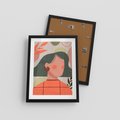 Plakat w ramie 30x40 - Kobiecy Portret Duszy - nowoczesny plakat, styl retro - rama czarna