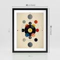 Plakat w ramie 40x50 - Bezgraniczny Taniec Światła - abstrakcyjna geometryczna kompozycja, koła linie - rama czarna