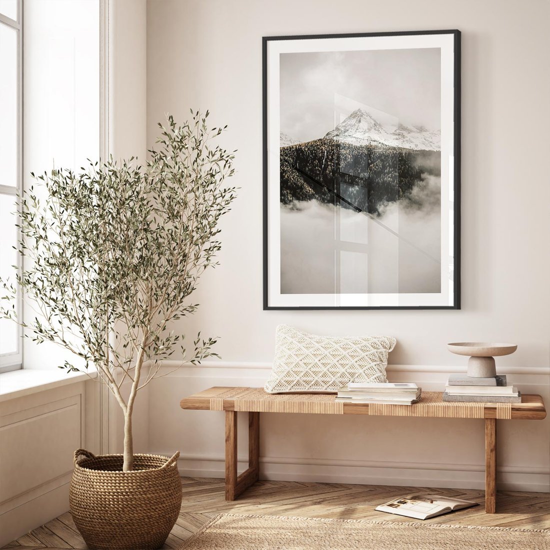 Plakat w ramie 40x50 - Zimowa Wielkość - górski krajobraz, zima w górach - rama czarna