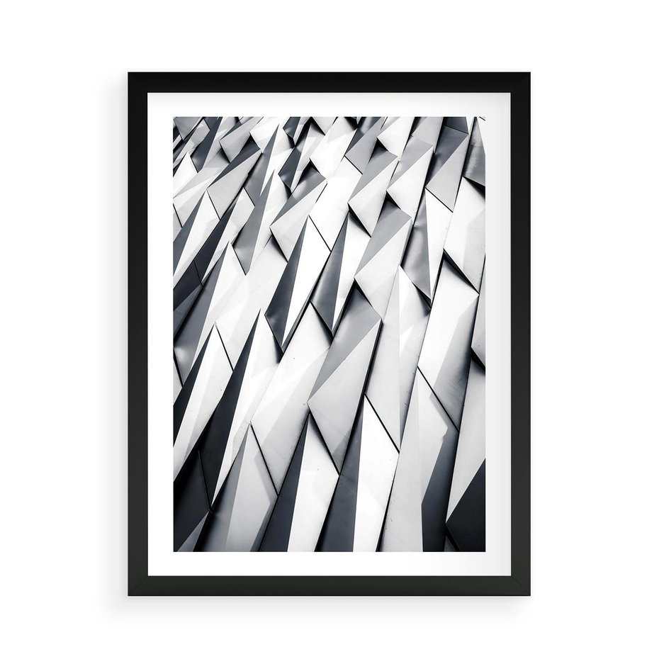 Plakat w ramie 50x70 - Geometryczna Nowoczesność - nowoczesna architektura, gemetryszne formy - rama czarna