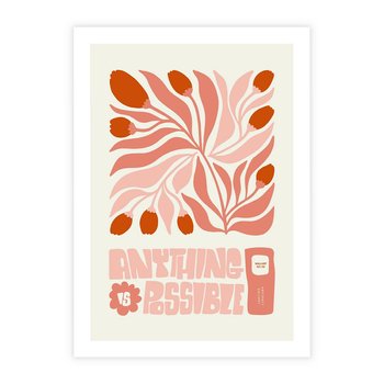 Plakat bez ramy 30x40 - Migotliwa Euforia - kompozycja w łososiowym kolorze, kwiaty