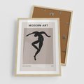 Plakat w ramie 50x70 - Modernistyczna Wizja - plakat modern, czarna postać - rama drewno