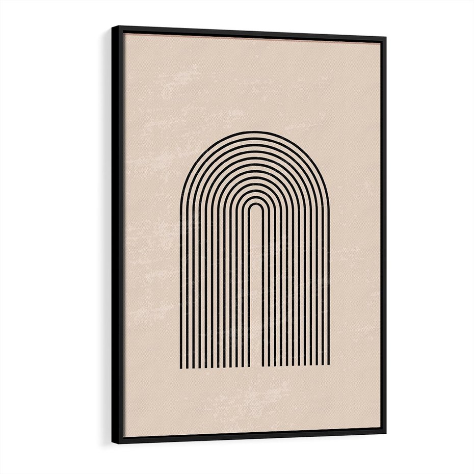 Obraz w ramie 70x100 - Migocące Echa - abstrakcyjne linie, geometria - rama czarna