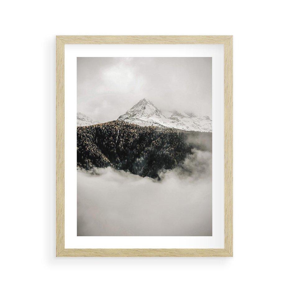 Plakat w ramie 40x50 - Zimowa Wielkość - górski krajobraz, zima w górach - rama drewno
