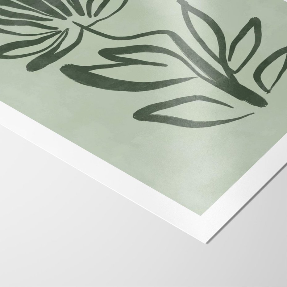 Plakat bez ramy 50x70 - Zieleń Wyjątkowego Ukojenia - zielona abstrakcja, zgaszona zieleń
