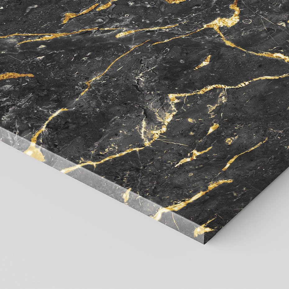 Obraz na płótnie 50x50 - Egzotyczny Blask - marmur, złoto