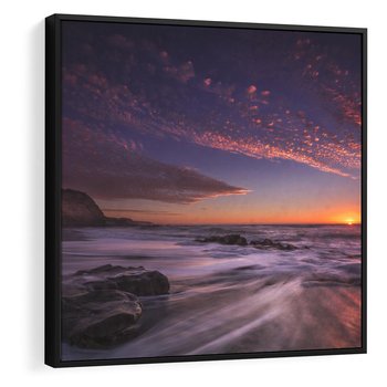 Obraz w ramie 50x50 - Spojrzenie w głąb duszy - zachód słońca, zmierzch - rama czarna