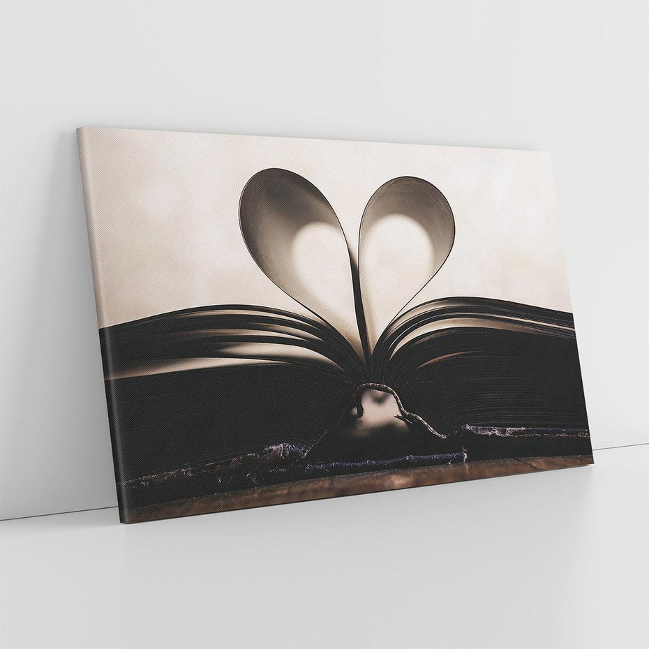 Obraz na płótnie 70x50 - Książka - Serce Retro - ksizka, serce