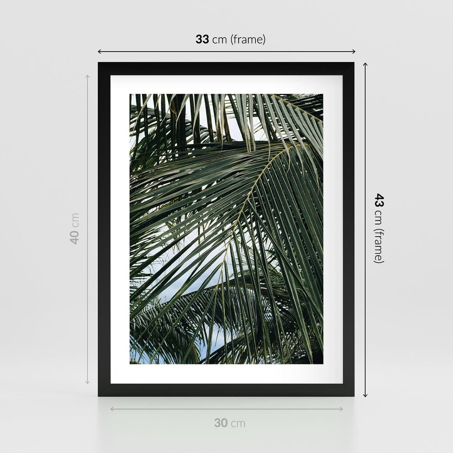 Plakat w ramie 30x40 - Wakacyjna Magia - palmy, tropiki - rama czarna