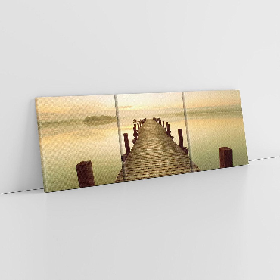 Obraz na płótnie 150x50 - Molo: spacer nad morzem - molo, morze