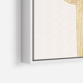 Obraz w ramie 50x70 - Podróżne Kształty - geometryczne linie w złotym kolorze, minimalizm - rama biała