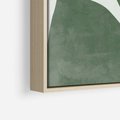 Obraz w ramie 80x120 - Oaza Harmonii - abstrakcyjny kształt, zielony plakat - rama drewno