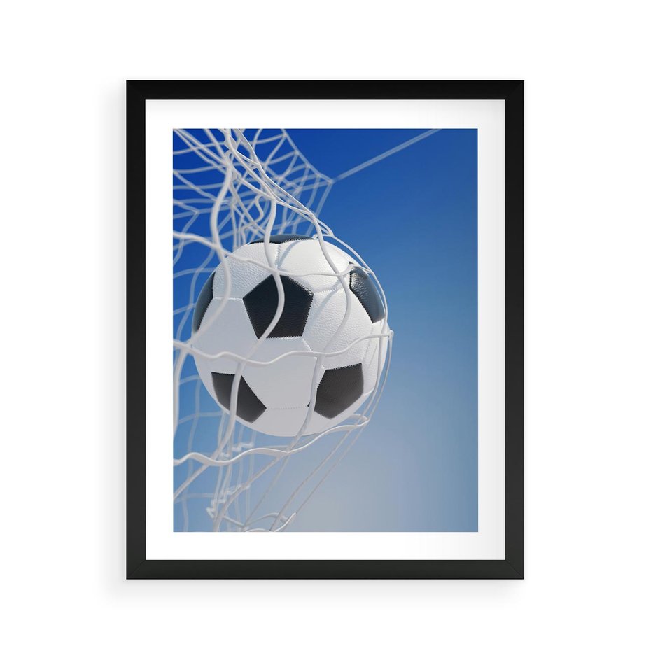 Plakat w ramie 40x50 - Pasja na Plaży - piłka, siatka - rama czarna
