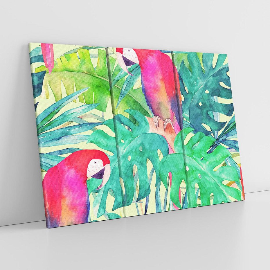 Obraz na płótnie 120x80 - Egzotyczna Przygoda - tropikalne, liście