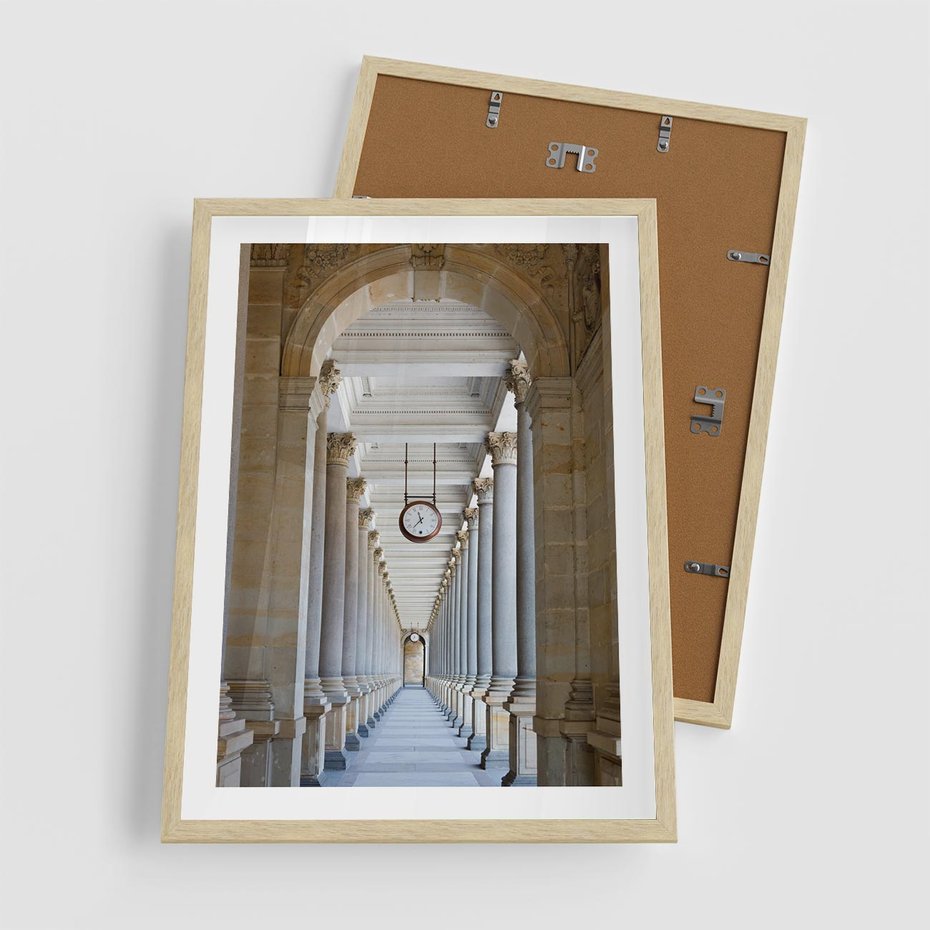 Plakat w ramie 50x70 - Kolumny Czasu - architektura, kolumny - rama drewno