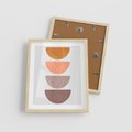 Plakat w ramie 40x50 - Minimalizm i Geometria - minimalistyczny obraz, mid-century styl - rama drewno