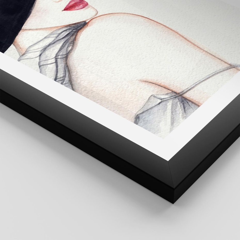 Plakat w ramie 40x50 - Stylowa Ekspresja - kobieta, moda - rama czarna