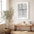Plakat bez ramy 30x40 - Refleksje Monochromatycznych Widoków - abstrakcyjna kompozycja z czarnych kropek, minimalistyczny czarno bialy plakat
