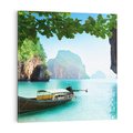 Obraz na płótnie 40x40 - Tajlandia - sielanka łodzi nad morzem - Tajlandia, łódź