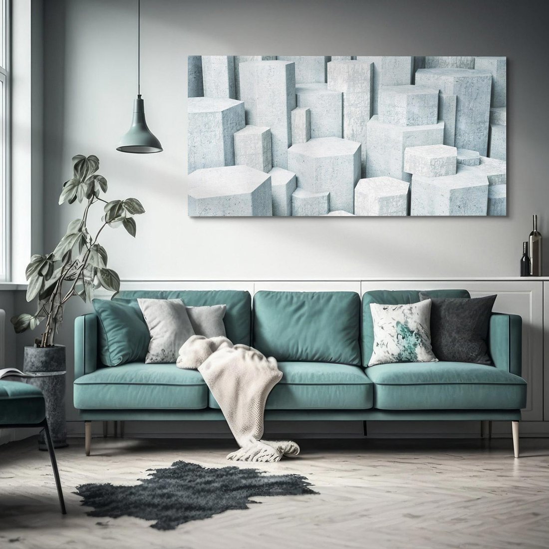 Obraz na płótnie 140x70 - Wymiarowe abstrakcje ożywiające przestrzeń - 3D, abstrakcja