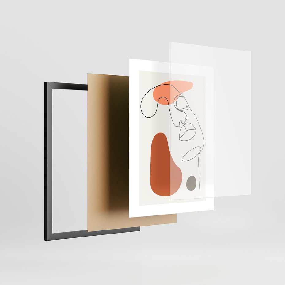 Zestaw obrazy w ramie 30x40 galeria - Graficzne, twarze, kobiet, nowoczesny - rama czarna