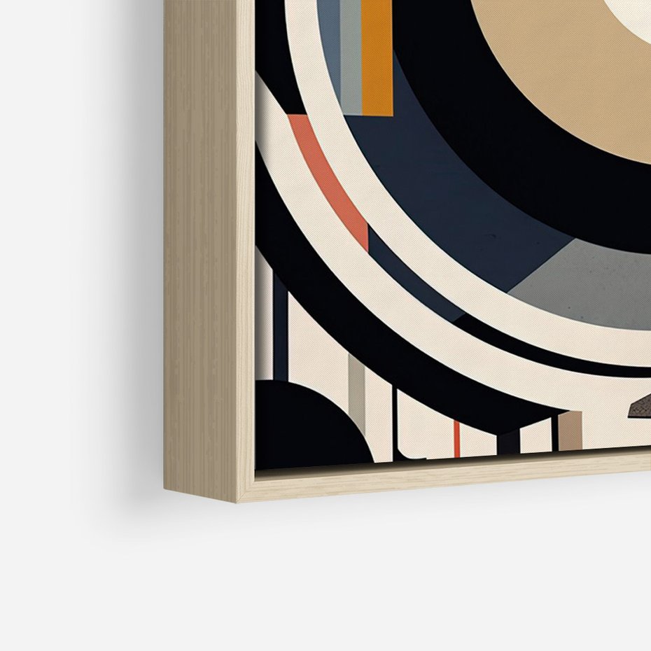 Obraz w ramie 50x70 - Wibracje Marzeń - abstrakcyjny obraz, geometryczne koła - rama drewno