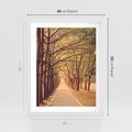 Plakat w ramie 40x50 - Wędrówka między drzewami - droga, drzewa - rama biała