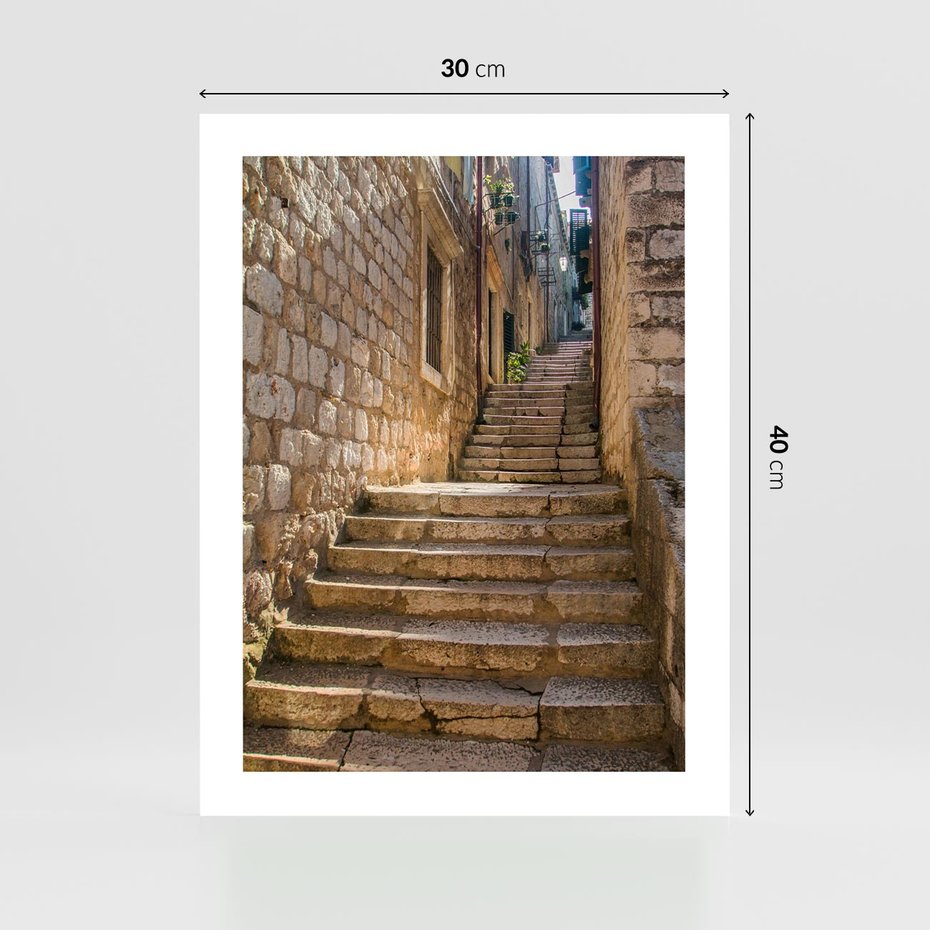 Plakat bez ramy 30x40 - Uliczka: perspektywa miejskiego krajobrazu - uliczka, perspektywa