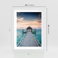 Plakat w ramie 30x40 - Morski Pomost - morze, pomost - rama biała