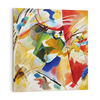 Obraz na płótnie 40x40 - "Obraz z Zielonym Centrum" (1913) Wassily Kandinsky - Reprodukcja - reprodukcja, obraz na płótnie